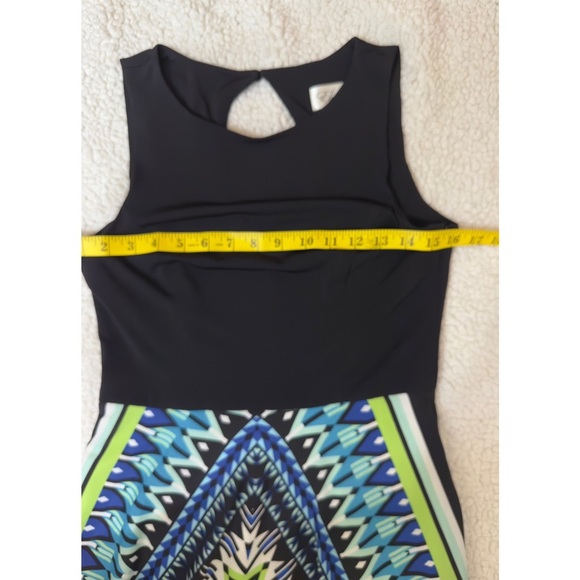 Eliza J Black and Blue Geometric Maxi Dress - Picture 3 of 13